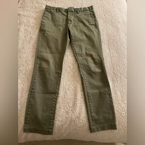 Banana Republic Olive Green Straight-Leg Pants